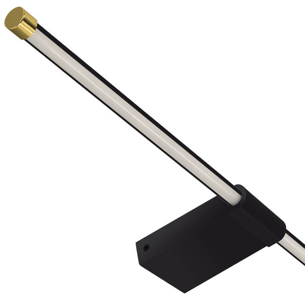 Łazienkowa lampa ścienna Paso 4140 Ideus LED 14W 4100K IP44 czarny złoty