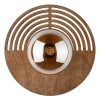 Skandynawska ścienna lampa Lunar Wood 11013 okrągła drewniana brązowy