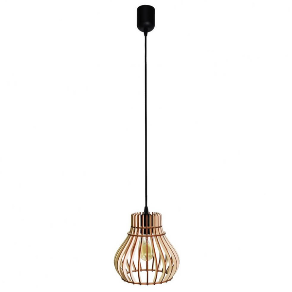 Skandynawska lampa wisząca 137623620200 klatka drewniana