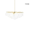 Szklana wisząca lampa SUONO złota biała MSE1501100567 6xE14 glamour