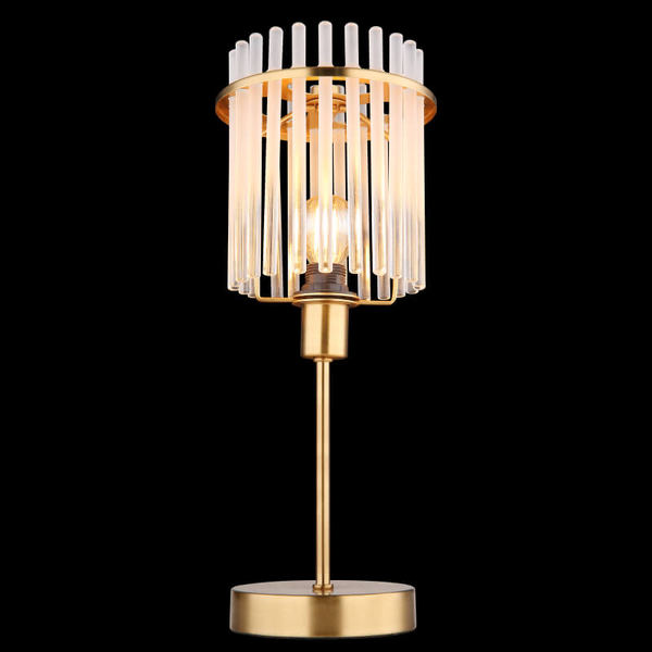 Stołowa lampka glamour GORLEY 15698TM szklana na komodę złota