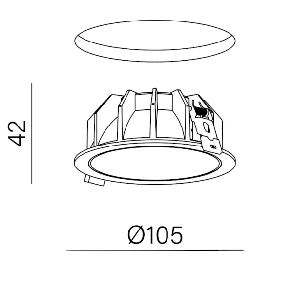 Podtynkowe oczko sufitowe białe SIRCA LED 8,5W 3000K okrągłe wpustowe 37988-M930-WW-00-13