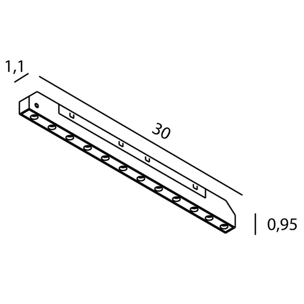 Lampa podłużna sufitowa magnetyczna MAX N0009N LED 12W 3000K czarna