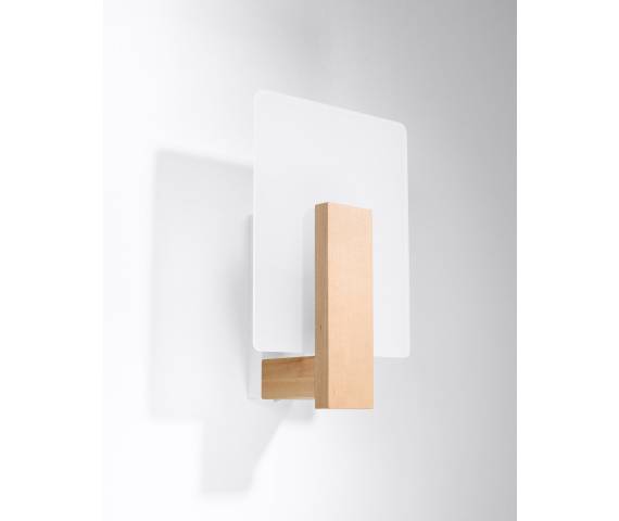 Lampa ścienna Lappo SL.1094 Sollux do sypialni biała drewno