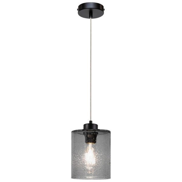 Loftowa lampa wisząca ZEFIR 111870104 szklany zwis przydymiony czarny