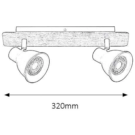 Plafon LAMPA sufitowa MAC 5903 Rabalux skandynawska OPRAWA metalowe reflektorki regulowane drewno czarne