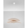 Lampa wisząca z kloszem SELVORA LE45374 kapelusz drewno biały
