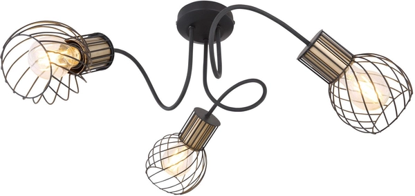 Nasufitowa lampa loft Argusto 54013-3 sticks czarna złota