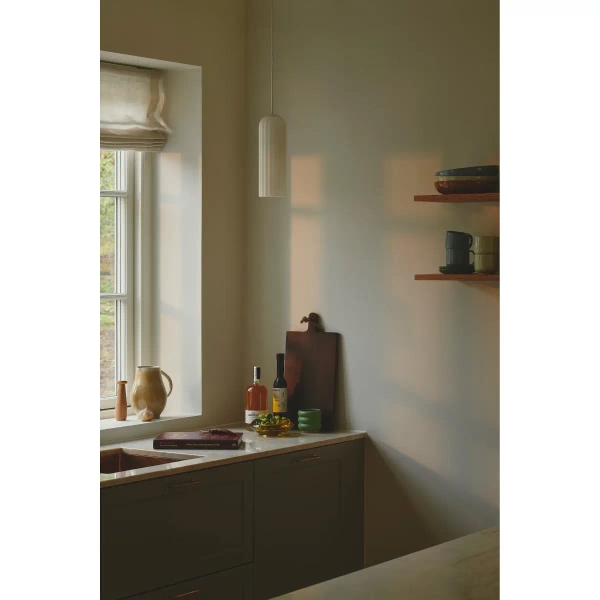 Szklana lampa wisząca MIELLA 2412523001 tuba nad stół biała