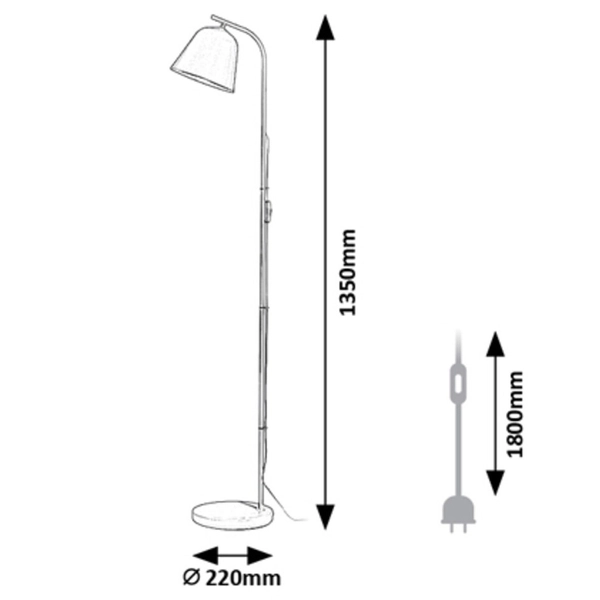 Podłogowa lampa Malia 3096 regulowana z włącznikiem loftowa szara