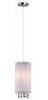 Wisząca LAMPA tuba LANA MDM1787/1 W Italux abażurowa OPRAWA z kryształkami ZWIS glamour crystal biały