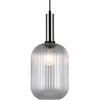 LAMPA wisząca ANTIOLA PND-5588-1L-SC+CL Italux plisowana OPRAWA szklany zwis nikiel przezroczysty