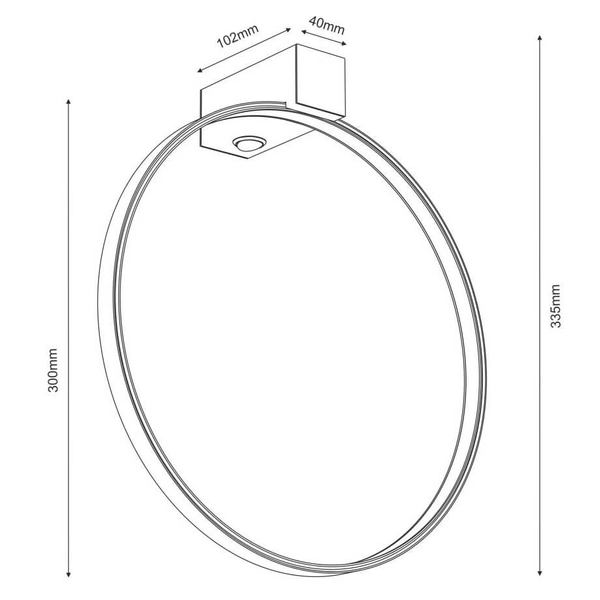 Okrągły kinkiet ścienny Agaro 4307 Shilo LED 9W 4000K metalowy pierścień czarny