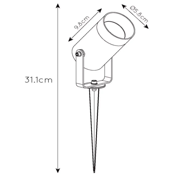Naświetlacz ogrodowy TAYLOR 09832/01/30 Lucide IP65 regulowany czarny