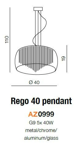 Sufitowa lampa szklana Rego do jadalni kryształki chrom