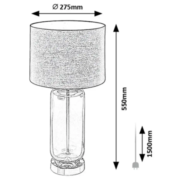 Nowoczesna stołowa lampa Rien 74049 szklana tuba ombre czarny