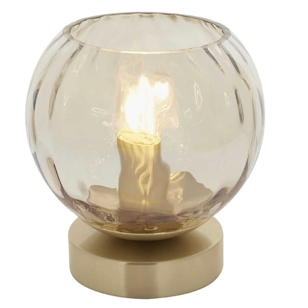 Szklana lampa stojąca na stół Dimple 91973 Endon złota przezroczysta