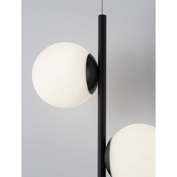 Szklana lampa wisząca Abala LE43308 LED 16W 3000K kulista biała czarna