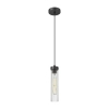 Nowoczesna lampa wisząca QUINCY czarna metalowa szklana E27 1p do kuchni P01811BK