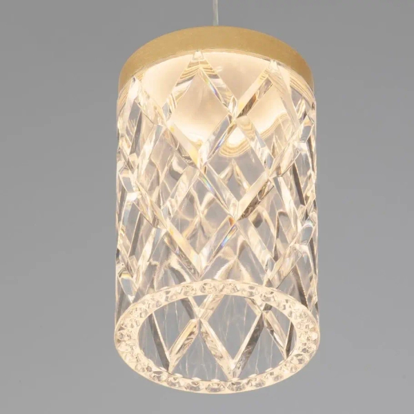 Wisząca lampa glamour SOPH LE-52018 złota LED 6W 3000K tuba do sypialni