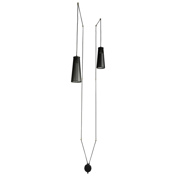 2-płomienna lampa ścienna Dover 9263 czarny kinkiet drewniany hol