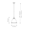 Lampa wisząca do jadalni retro Amelia HK-AMELIA-P-M-CM chrom biały