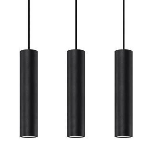 Zwisowa lampa Ring SL.1099 Sollux z reflektorkami do jadalni czarna
