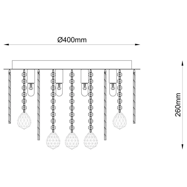 Okrągła lampa natynkowa Sitano crystal glamour do sypialni chrom