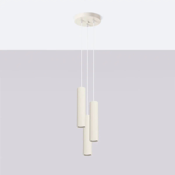 Skandynawska lampa wisząca KARBON SL.1595 potrójna beżowa