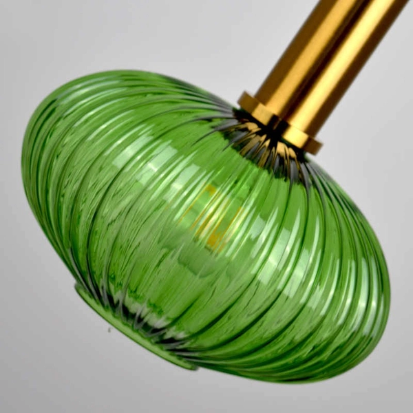 Plisowana LAMPA wisząca NORFOLK 314314 Polux szklany ZWIS do salonu loftowy zielony