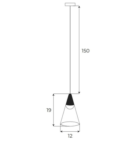 Wisząca lampa magnetyczna Magnetic M0015Z LED 6W 2700-5000K stożek czarna