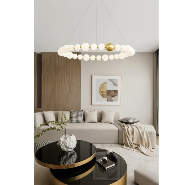 Kulista lampa wisząca Pontti LWPONR LED 56W 3000K kule do salonu złoty