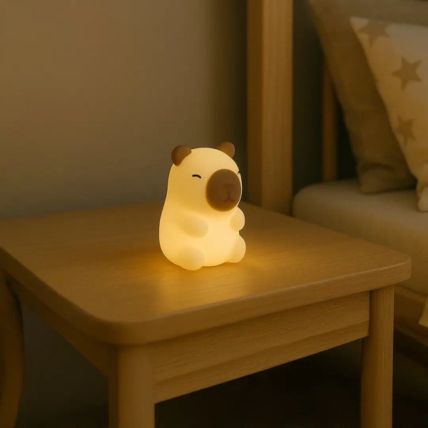 Akumulatorowa lampka nocna Kapibara ML2302 LED 0,45W 3000K RGB brązowy