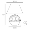 Lampka na stół Pralines T01282BR Cosmolight kulista biała mosiądz