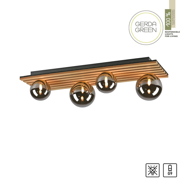 Plafon do sypialni GREEN STIK 15209-79 Just Light kule drewniany