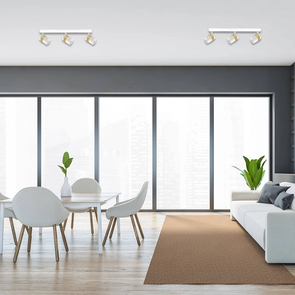 Sufitowa lampa reflektorki Antillo LP-770/3W WH regulowana nad wyspę metal biały złoty