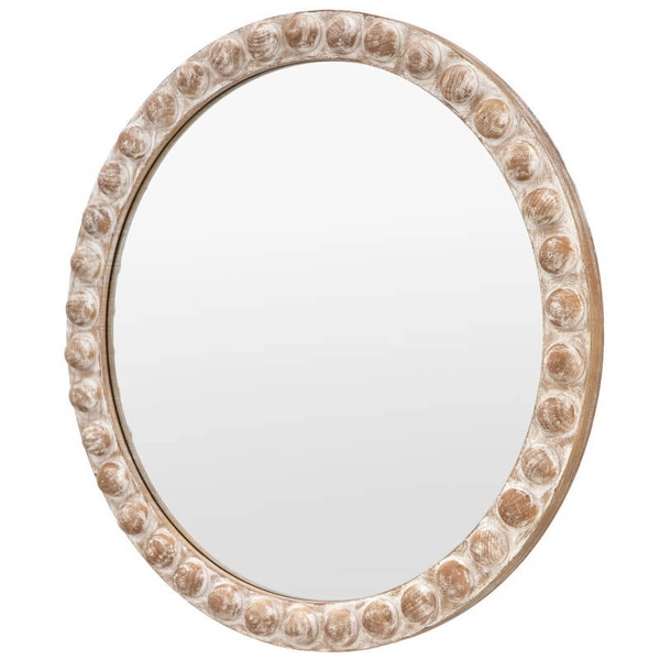 Szklane lustro okrągłe Millbrook 5056693538011 vintage naturalne