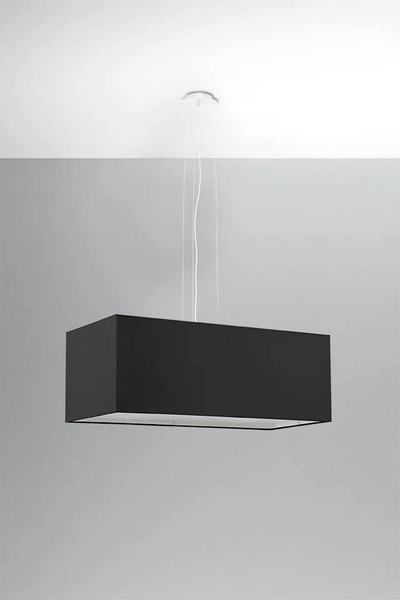 LAMPA wisząca SL.0780 abażurowa OPRAWA prostokątny zwis czarny