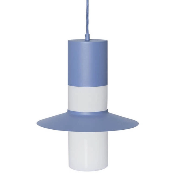 Wisząca lampa art. deco Caponio CPA199P0 nad wyspę biała niebieska