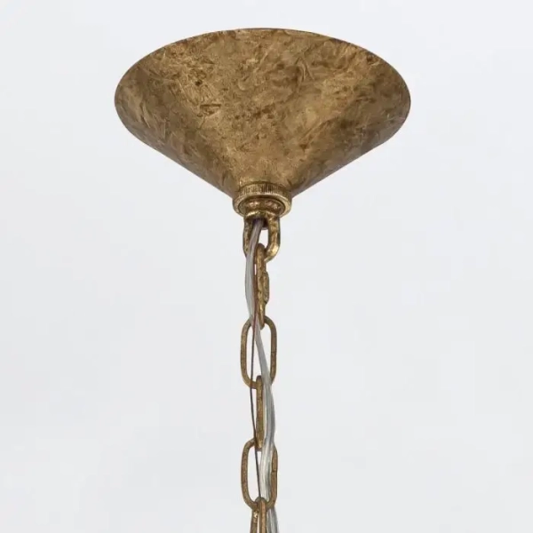 Łańcuchowa lampa wisząca Meridian QN-MERIDIAN-3P-DG krążki przydymione złote