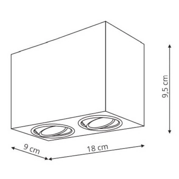 Plafon LAMPA sufitowa LYON 2 LP-5881/2SM WH Light prestige metalowa OPRAWA prostokątny downlight regulowany biały