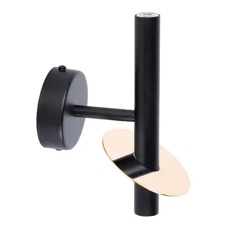 Lampa ścienna do salonu Sopel Ring 41227 punktowy tuba czarna złota