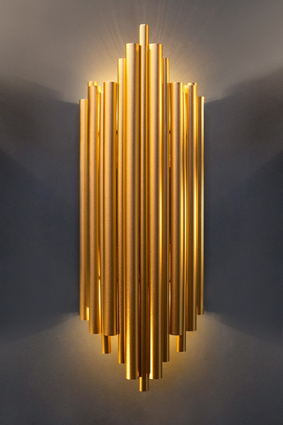 Lampa ścienna Harmonic MSE010100304 metalowe rurki złote