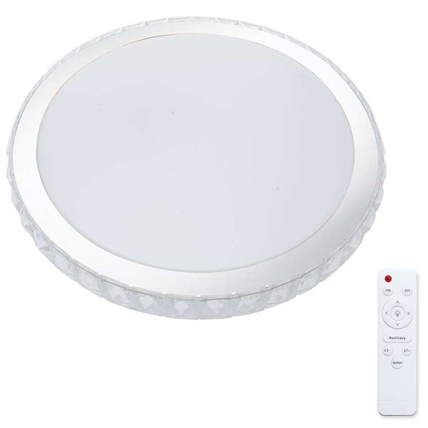 Plafon LAMPA okrągła LAYLA ML4221 Milagro sufitowa OPRAWA z kryształkami LED 26W 3000K – 6000K glamour pilot biała chrom