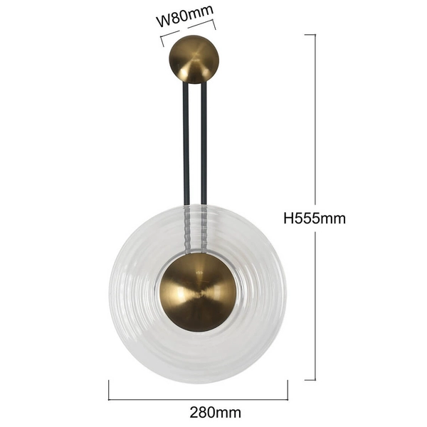 Ścienna lampa do salonu Bell LP-1702/1W TR LED 8W 3000-6000K złota czarna