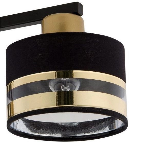 LAMPA sufitowa PRO 32149 Sigma abażurowa OPRAWA czarna złota