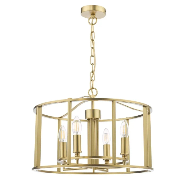 Lampa wisząca na łańcuchu Mya MYK0463 do salonu szczotkowany brąz