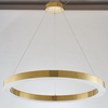 LAMPA wisząca SLIM/000082/3000/G MDECO okrągła OPRAWA ring ZWIS LED 46W 3000K metalowy złoty