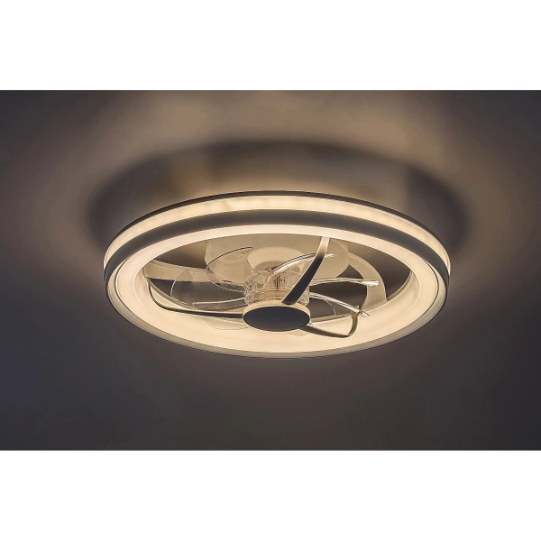 Sufitowy wiatrak Fanricius srebrny biały 71335 LED 40W 3000-6000K CCT na pilot