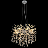 Szklana zwisająca lampa Queena 64138H1S do salonu kryształowa srebrna